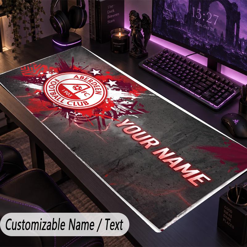 Custom Text Big Mousepad, Extended Desk Pad For Laptop Work GameAberdeen FC