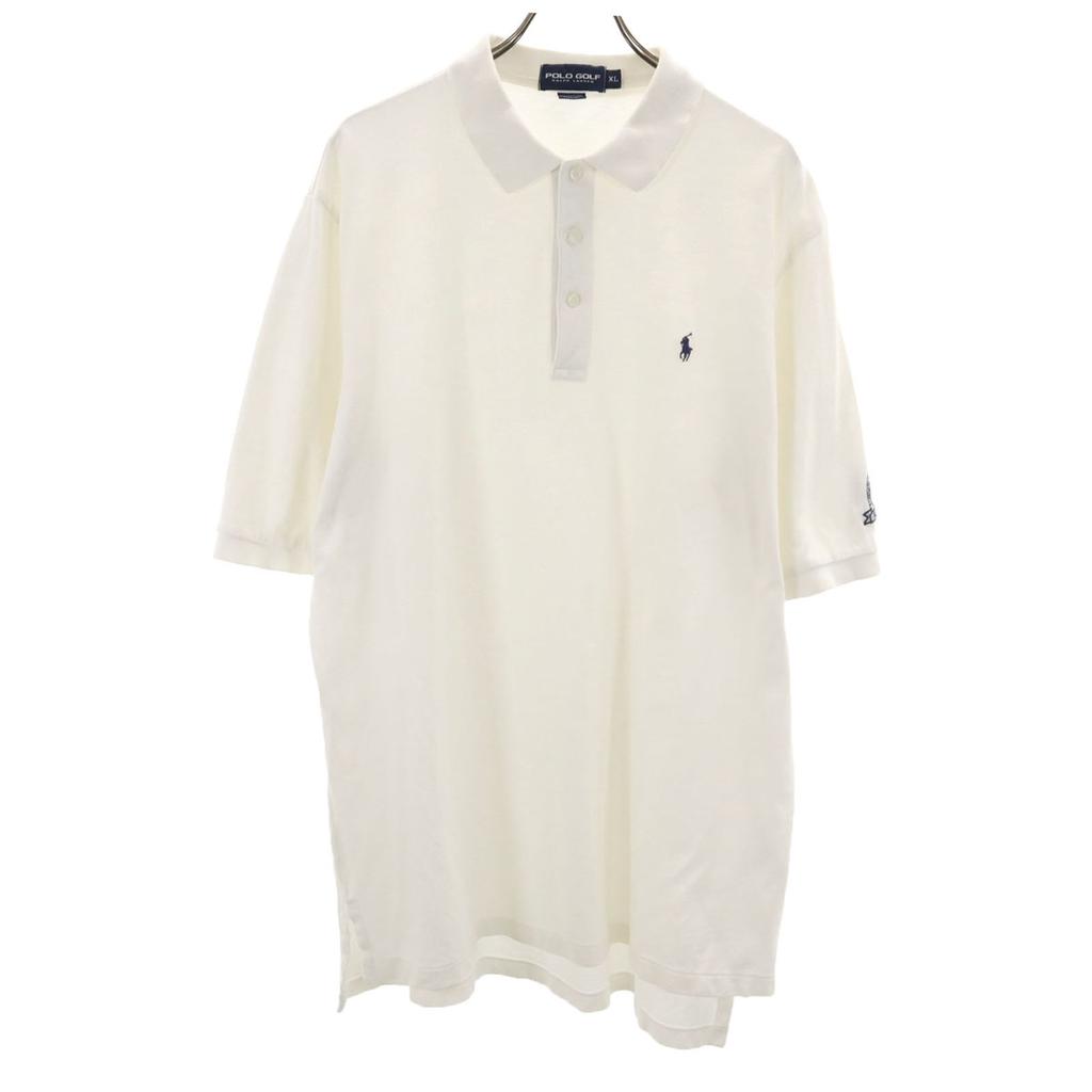 POLO GOLF Golf Short Sleeve Polo Shirt XL White RALPH LAUREN Pique Fabric Men's Used