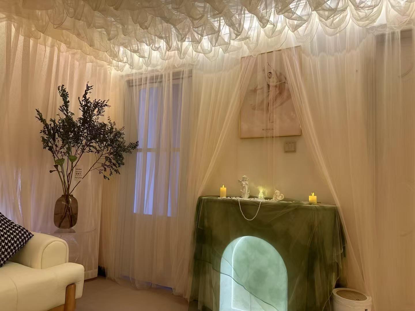 Wedding Gauze Ceiling Curtain for Salon & Private Room Décor