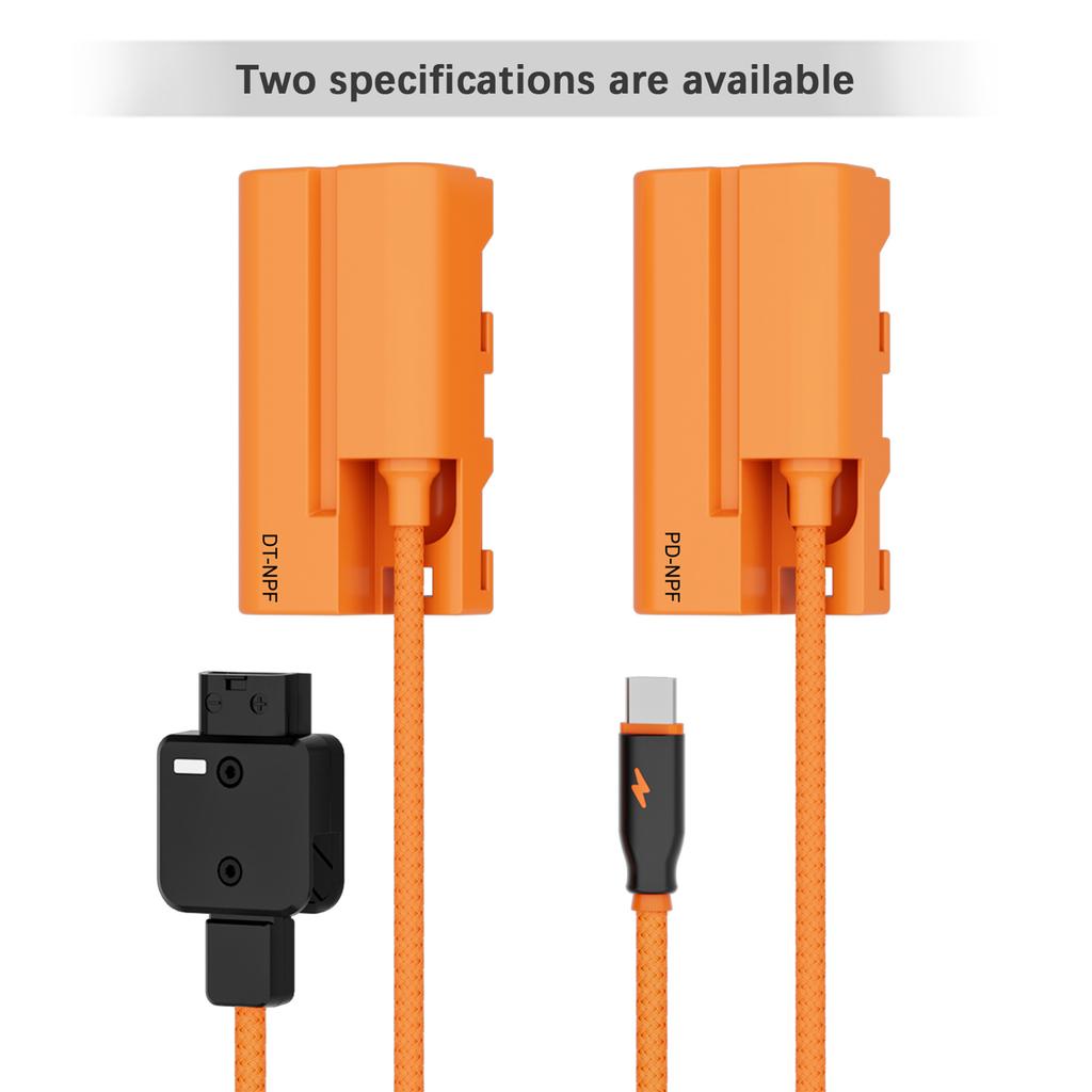 ZGCINE DT NPF D Tap To NPF Dummy Battery Braided Cable DC Coupler Accessory for Monitors LED Video Light Microphone