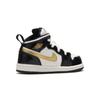 Jordan 1 Mid Patent Nero Bianco Oro TD BQ6933-007