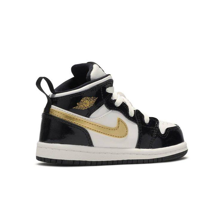 Jordan 1 Mid Patent Nero Bianco Oro TD BQ6933-007