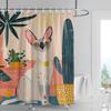 Rideau de douche Thème Chat Art Abstrait Imperméable Anti-moisissure Rideau de Salle de Bain Salle de Bain Ins Vent Décoratif
