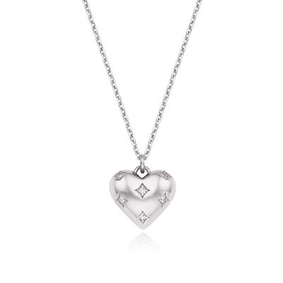 [Stonehenge]] Silver Heart Cubic Necklace Sc24D02E