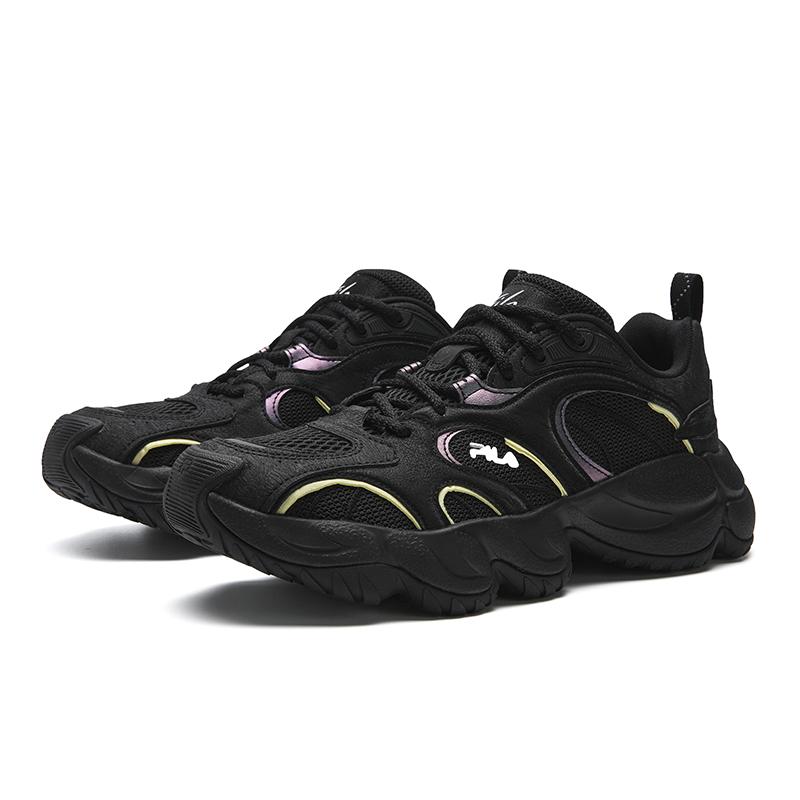 FILA ORIGINALE Cushioning Abrasion Resistant Breathable Lightweight Low top Chunky Sneakers Men's Black F12M612109FBK