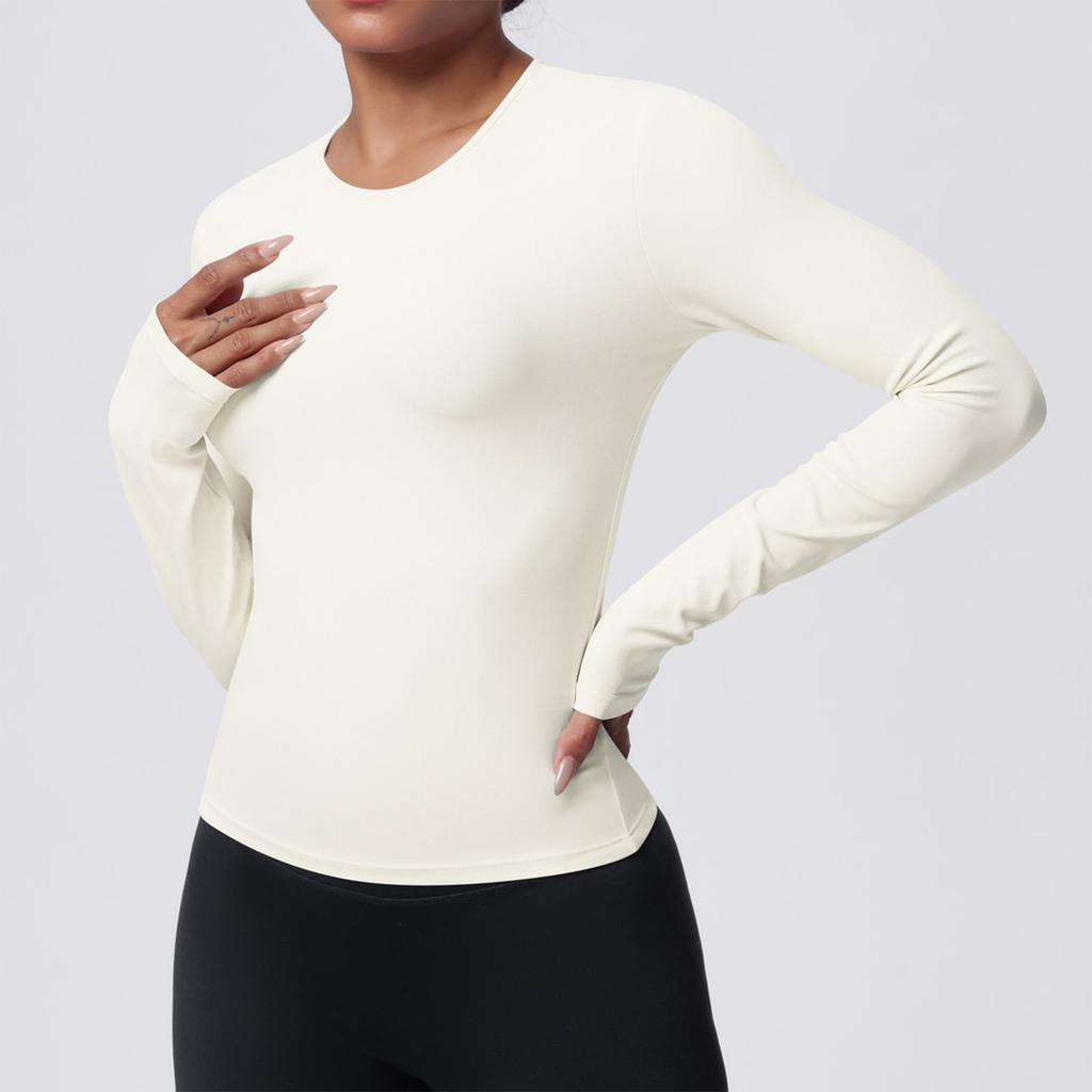 Women's Fashionable Color Slim Fit Long Sleeved Breathable Yoga Suit T-shirt Running Training Fitness Top
