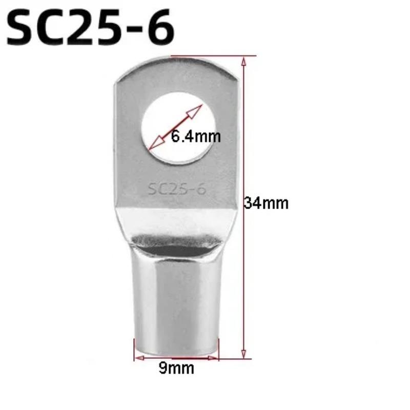 5/10 Pcs Tinned Copper Cable Lugs  Set Crimp Terminals Wire Welding Cable Connectors Suit SC16-6~SC35-12 Soldering Kit Bare Terminal
