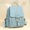 Women's Soft Leather Backpack Solid Color Travel Backpack