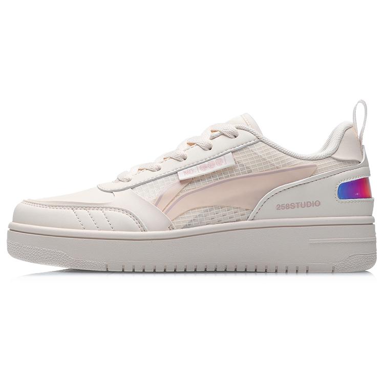 New LiNing NO.258 Anti-Slip Wear-Resistant Low-Top Skateboard Shoes Women's Apricot AGCR202-2
