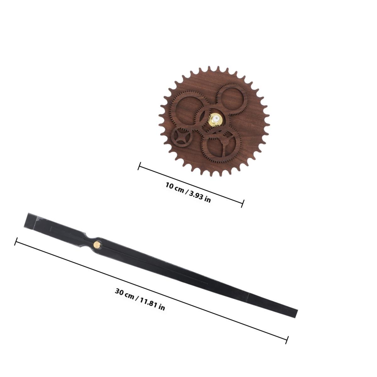 Ретро Деревянные Настенные Часы с Шестеренками Большие Стрелки Декоративные Подвесные Часы Для Гостиной Спальни Кухни Современные Часы