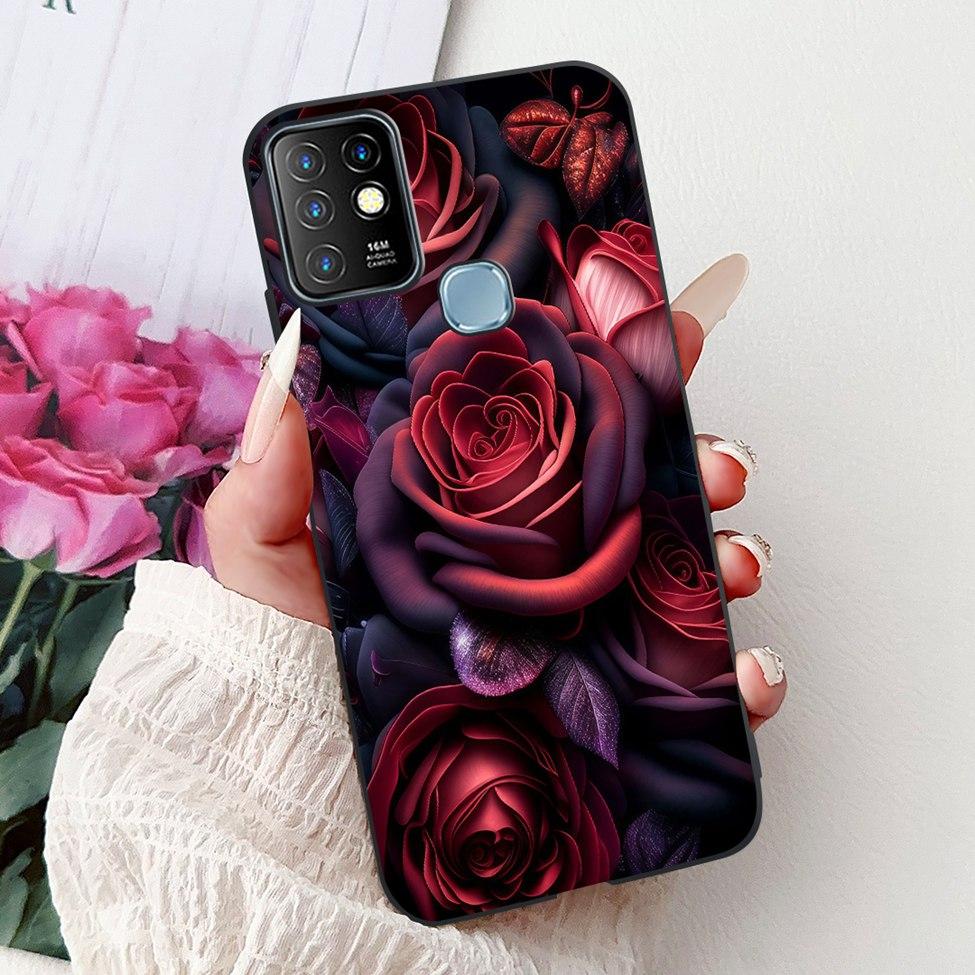 For Infinix Hot 10 Case Silicone Cute Cat Fashion Flowers Luxury Painted Back Cover For Inifnix Hot 10 Phone Case X682B X682C