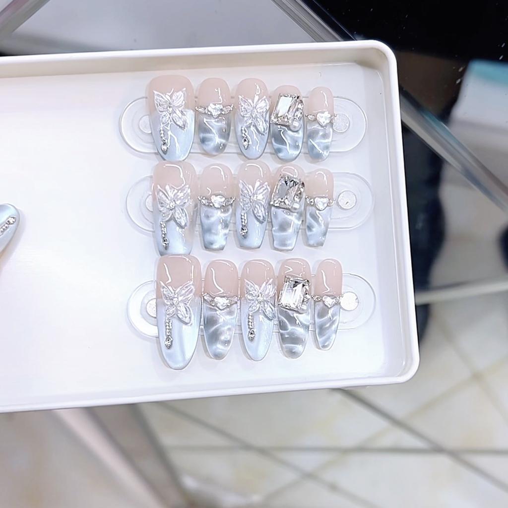 Ručně vyráběný pancíř, Chladivé jarní a letní vlny, Hvězdy, Trojrozměrná ručně malovaná motýlí čistá manikúrní nálepka