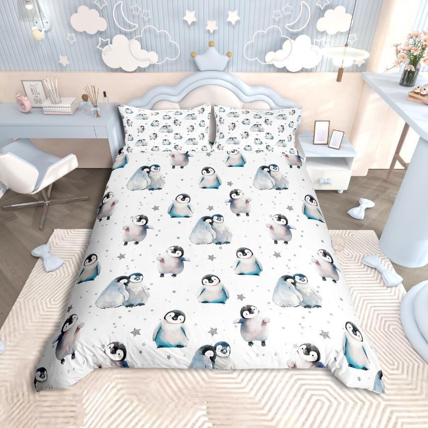 Homewish Ocean Penguin Duvet Cover SetSea Animal For Teens Bedding SetMarine Wildlife Decor
