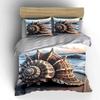 "Seashell Beach Decor Set" Soft Skin-Friendly Bedding Set Includes 1 Duvet Cover And 2 Pillowcase, Gift