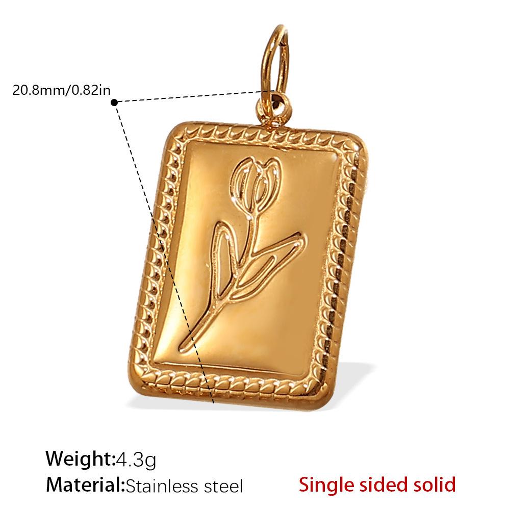 European & American Titanium Steel Rose Pendant - Creative DIY Necklace Accessory Collection