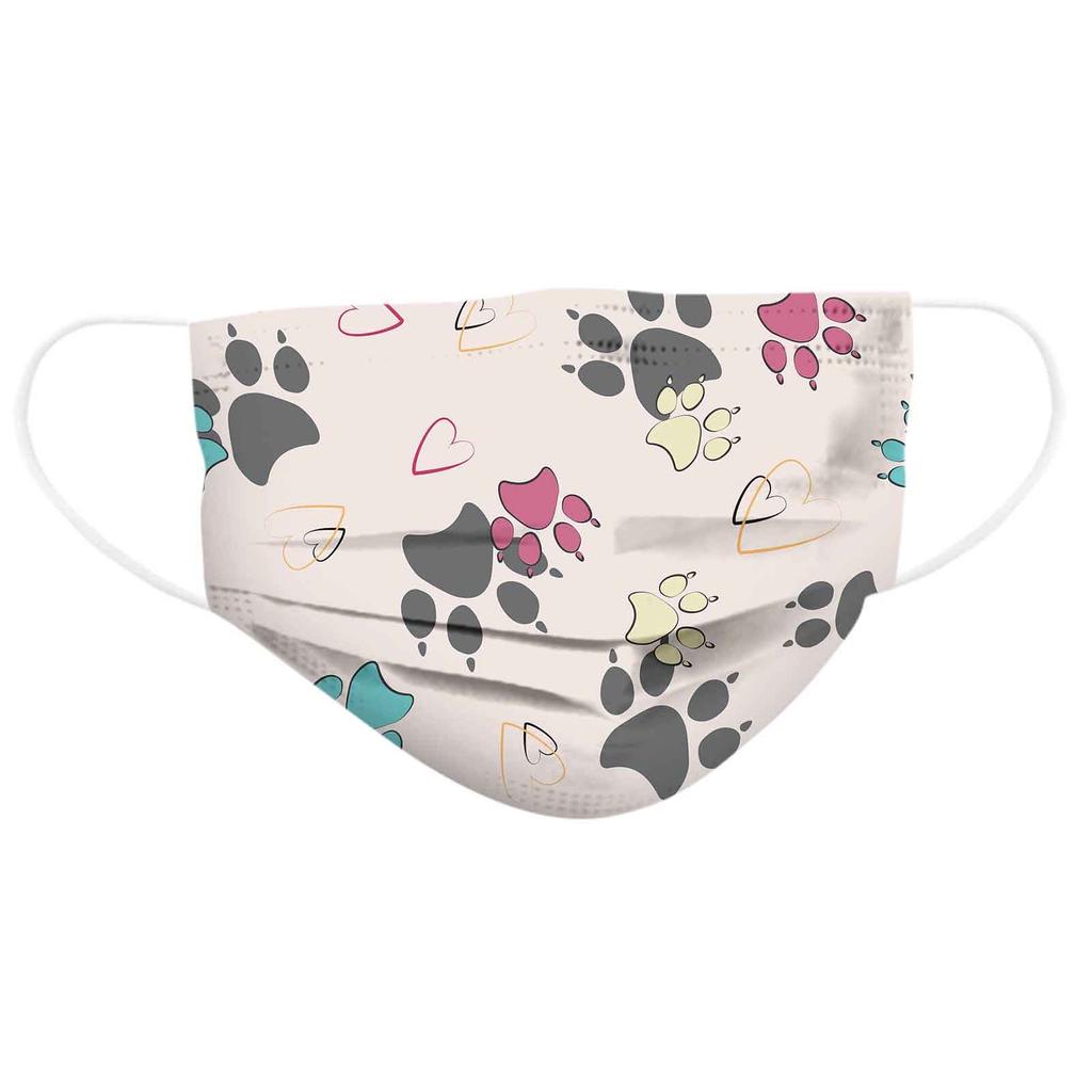 Mascherina Monouso per Adulti Donna Uomo Industriale 3 Veli con Elastici 10 Mascherine