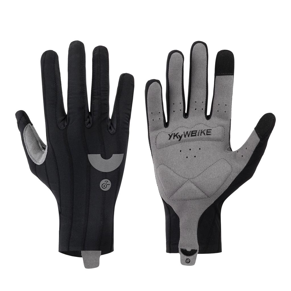 YKYWBIKE Cycling Gloves Woven Aerodynamic Striped Bicycle Sports Gloves Anti-Slip Riding Gloves Shock-absorbing Road Bike Gloves