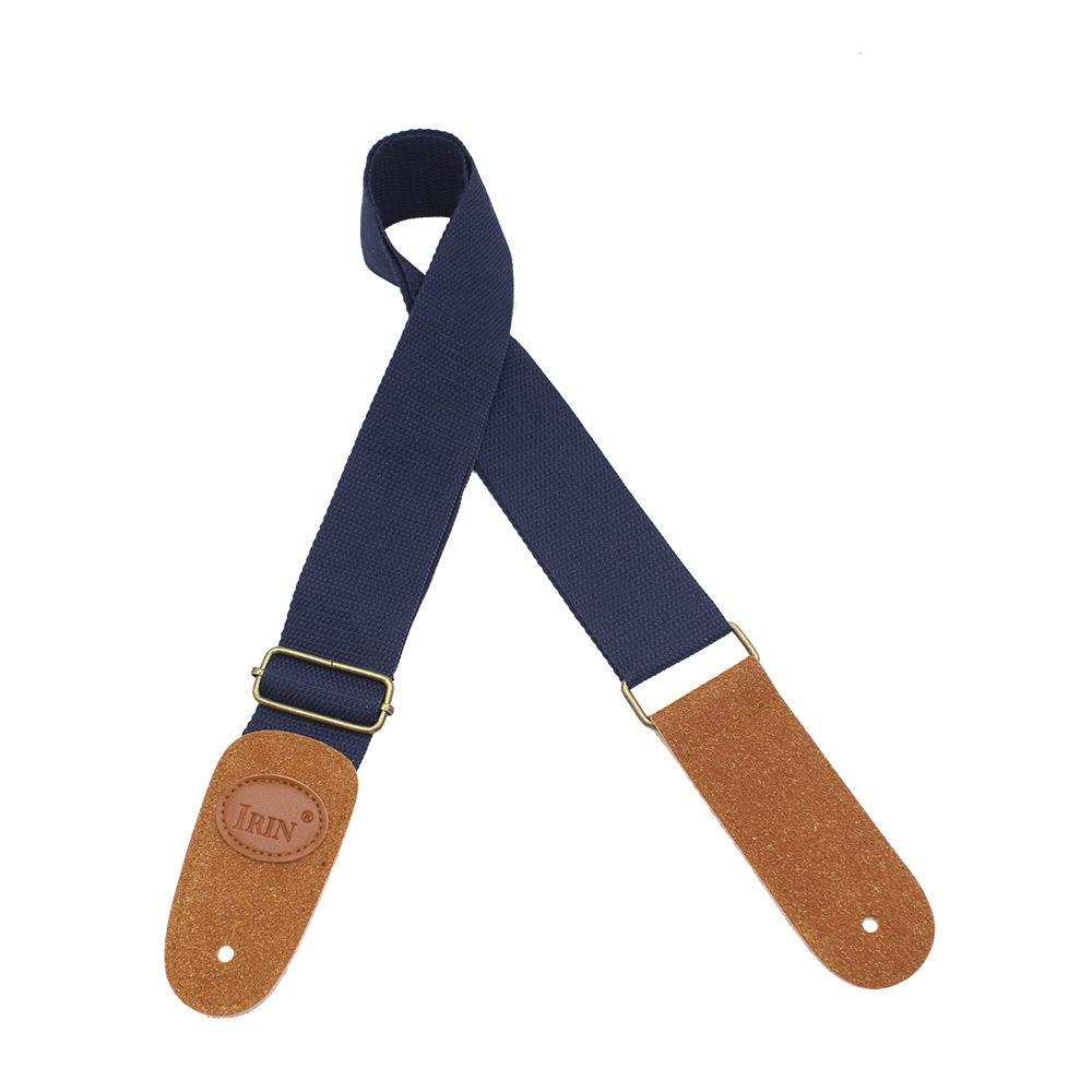 

IRIN Adjustable Guitar Strap Pure Cotton Leather Head Guitar Shoulder Strap for Acoustic/Classical/Electric Guitar Bass темно-синього кольору