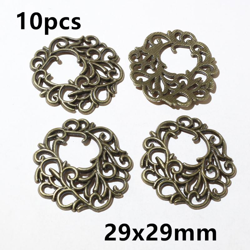 10-50pcs Flower Charms Connector Boho Vintage Pendants Alloy Metal DIY Jewelry Making Accessories Findings Crafts