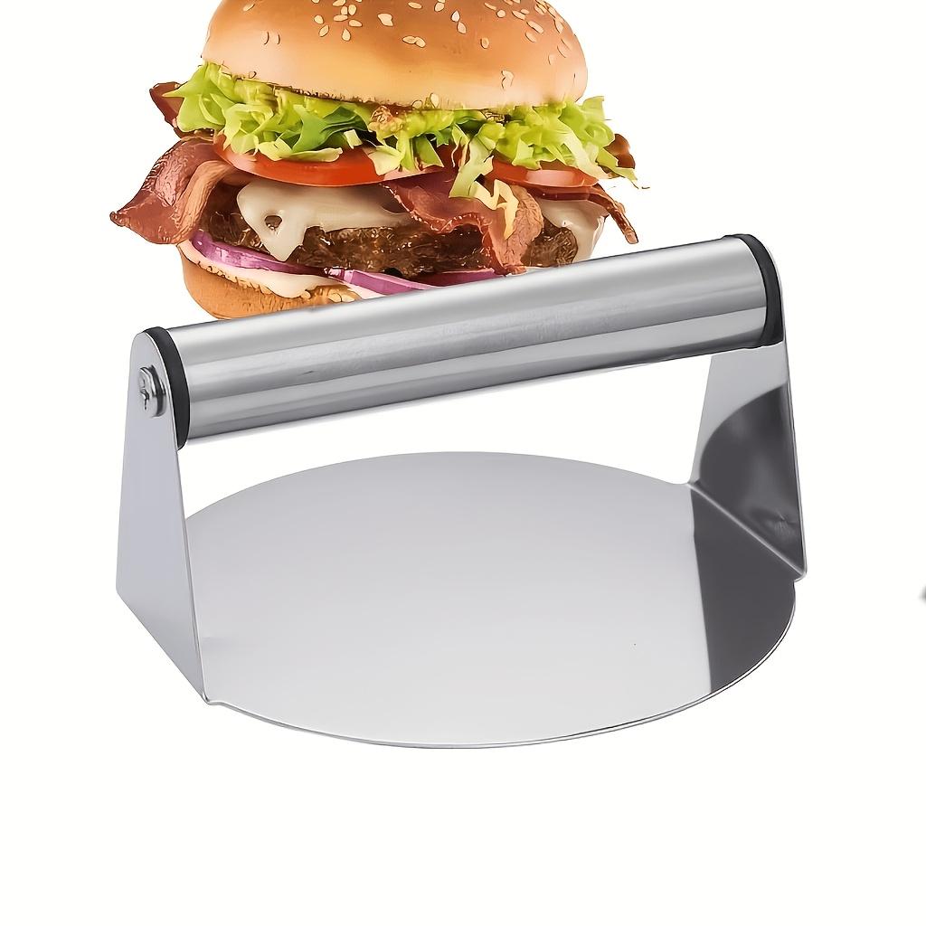 1PC Household/professional Kitchen Stainless Steel Burger Stamper, Anti-stick Design, Ergonomic Handle, Uniform Meat Pressing, Easy To Clean
