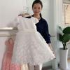 Kids' White Korean-Style Gauze Piano Performance Dress | Fluffy Princess Dress for Girls