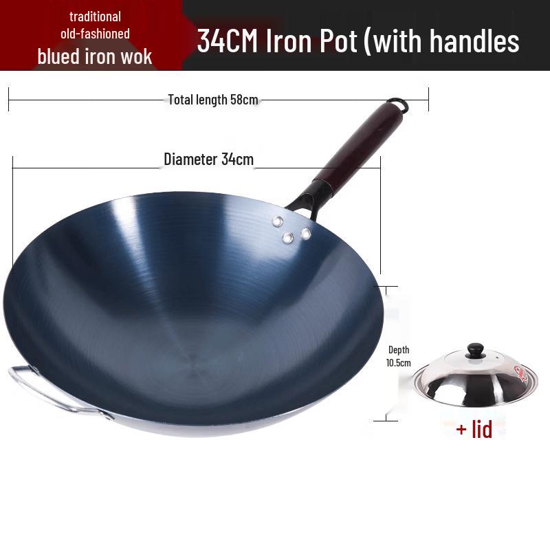 ZISIZ Round Bottom Iron Wok