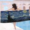 Van Gogh Starry Sky Art Microfiber Printed Beach Towel Mountain Climbing Yoga Beach Swimming Running Absorbent Soft Towel