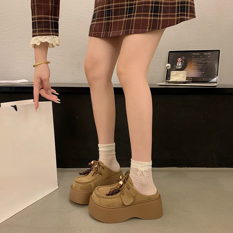 Super Fire High-end Bag Head Slippers Women's Niche Lace-up One-pedal Lazy Bag Head Slippers 2025 Spring and Summer New Models