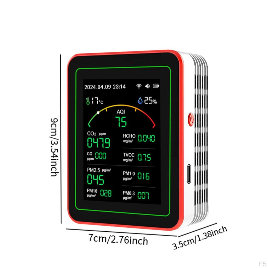 Air Quality Meter Temperature Display Analyzer for Office Home Warehouse
