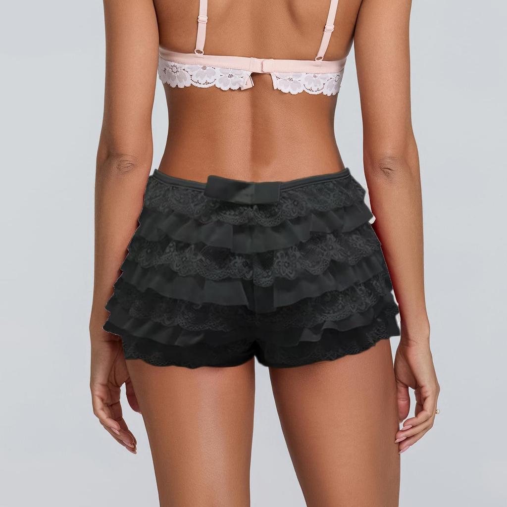 2025 Euro Lace Layered Mini Skirt with Patchwork and Ultra-short Hot Pants – Spring Trend Style