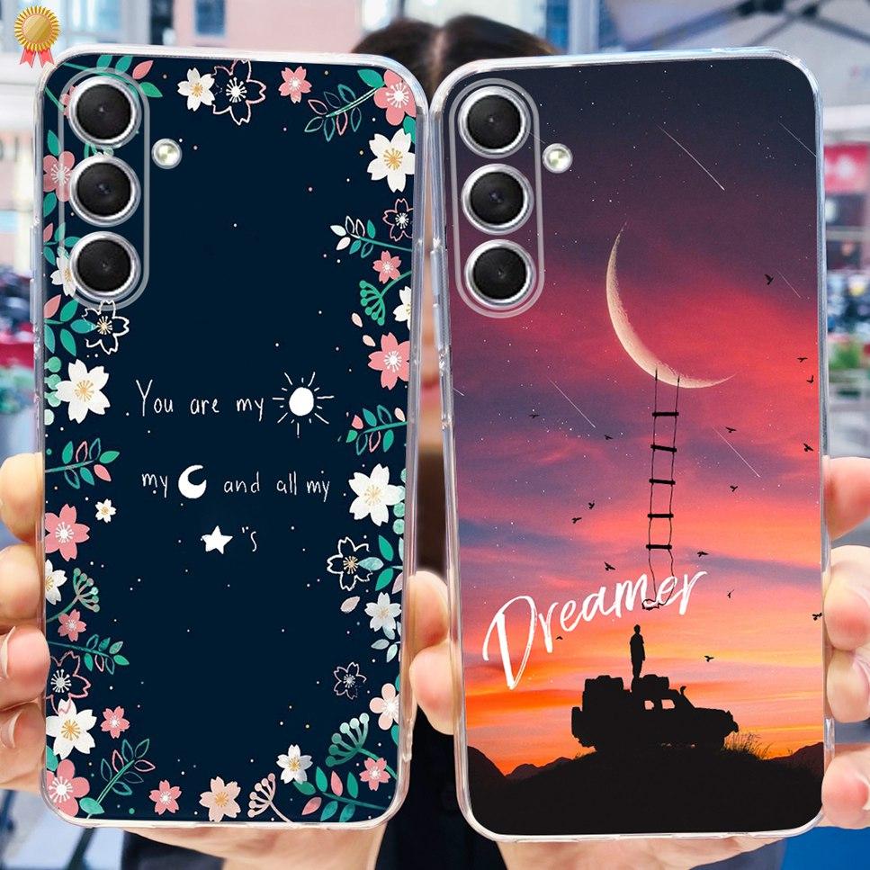 Case For Samsung F54 5G Back Cover Glitters Fashion Cat Wolf Soft Silicon Bumper For Samsung Galaxy F54 5G F546B Phone Case Capa