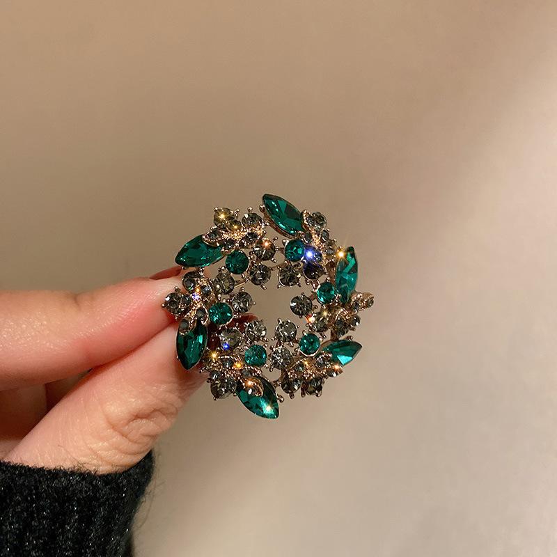 Diamond Wheat Ear Brooch, Dongdaemun, South Korea, Fashionable Tibetan Coat Brooch, Personalized Simple Pin Jewelry, Women