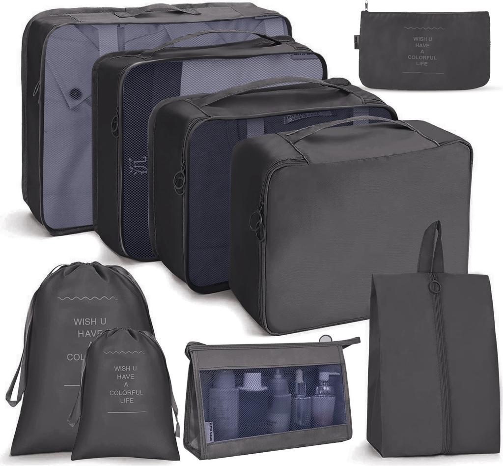 Travel Storage Bag Set Six-Piece Set Seven-Piece Eight-Piece Set Folding Toilet Bag Clothes Storage Bag Bundle Travel Bag