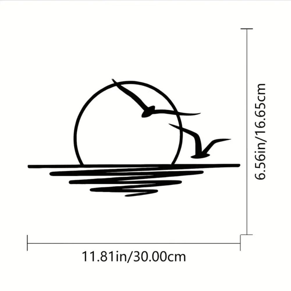 1-teiliges Dekor mit Sonnenaufgangsmotiv – atemberaubende Wandkunst-Dekorationen für die klassische Raumaufwertung im Wohnzimmer mit Metall-Wandbehang.