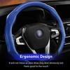 Carbon Fiber Pattern Anti-Slip Leather Steering Wheel Cover for Various Car Models