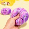 Slow Rebound Simulated Steamed Bun Squishy Toy With Steamer Marble Pattern Stress Relief Sensory Toys Anxiety Relief Creative
