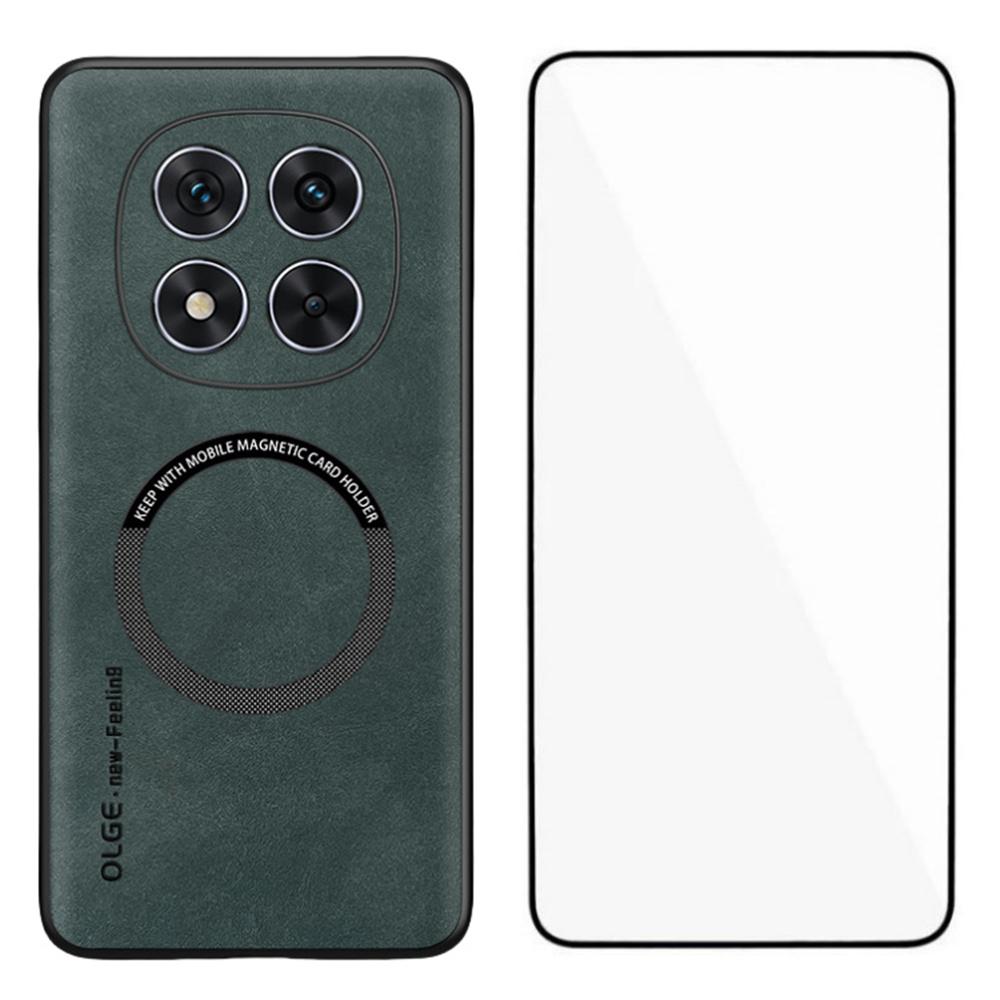 WANLONFENG YBP Series For Xiaomi Redmi Note 14 Pro 5G/Poco X7 5G Magnetic Case with Tempered Glass Film PU+TPU Phone Cover Precise Cutouts
