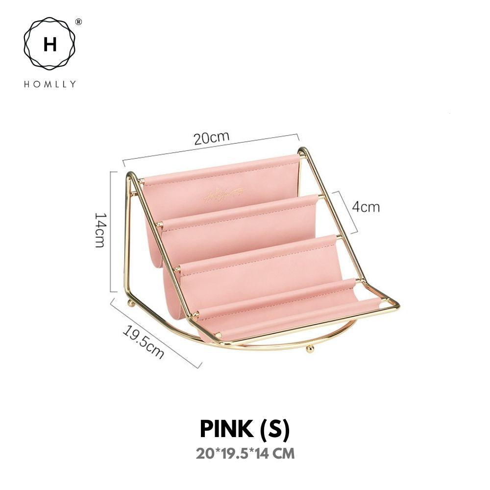 

Homlly Keii Gold Multi Leather Layer Desk Organizer Shelf Pink 20cm