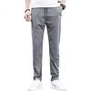 PLAYBOY Casual Pants for Men, Spring And Summer Ice Silk Trousers, Loose Straight-Leg Trendy Men's Pants, Dark Gray, Size 30