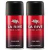 Larive Men's Red Line Perfume Deodorant 150ml 2 Pcs