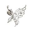 Elegant Rhinestone Butterfly Brooch with Pearl Accent - Japanese and Korean Fashion Pin for Ladies' Suits