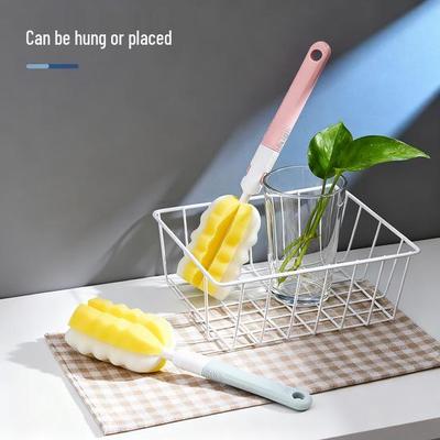 Detachable Kitchen Sponge Brush with Replacement Cleaning Head for Cups