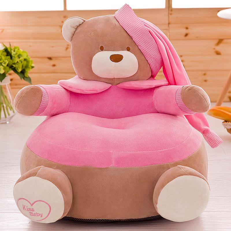 Lazy Kids' Plush Animal Sofa: Dinosaur, Giraffe, Elephant Dolls