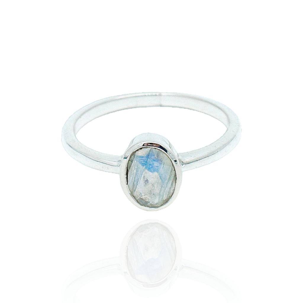 Minimalist Citrine Ring: 925 Sterling Silver, Yellow Gemstone