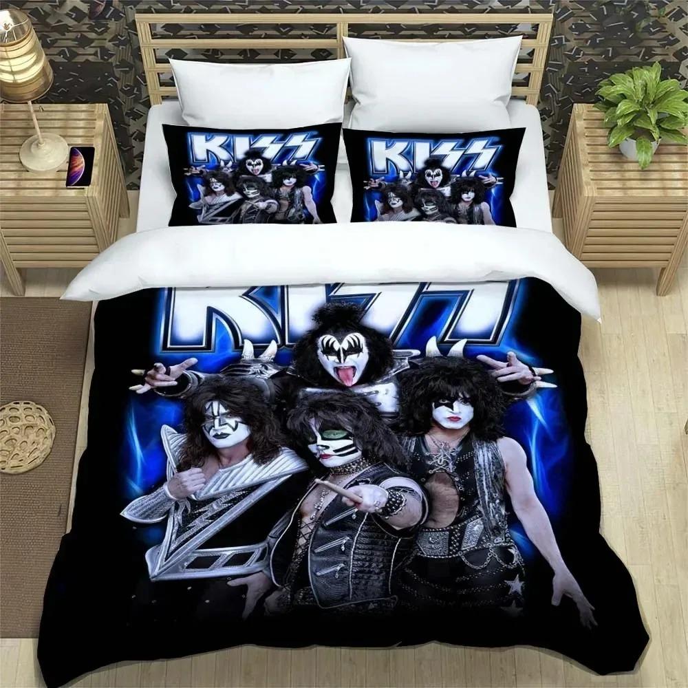 KISS Rock Band Bedding Set,Single Twin Full Queen King Size,KISS Music Bed Set Kid Bedroom Bedding Sets