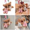 Plushy Bear Keychain Cartoon Animal Pendant Keyring Fashionable Squeaky Key Rings Jewelry for Backpacks and Phones