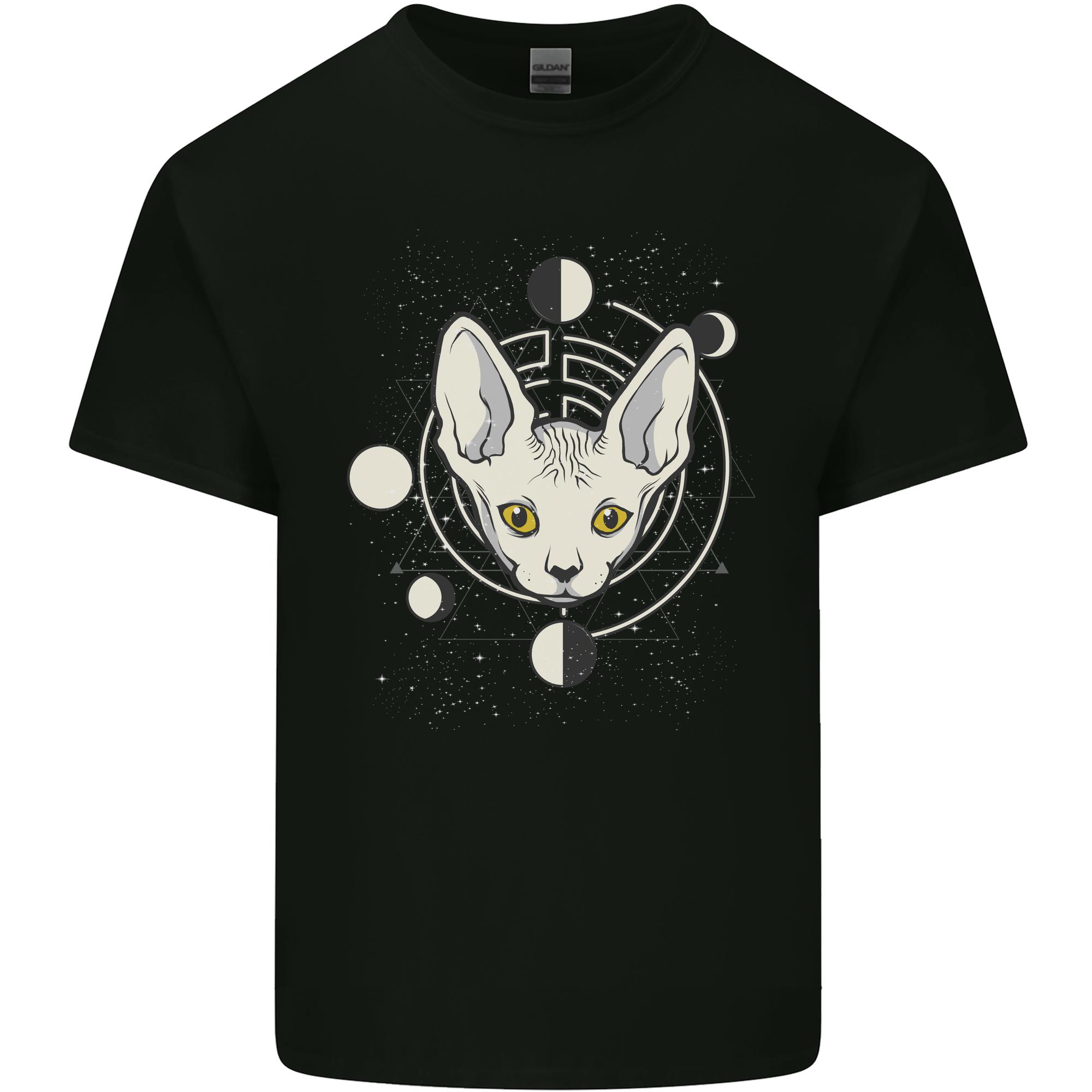 Celestial Cat Moon Phases Unisexs Light Cotton TShirt S