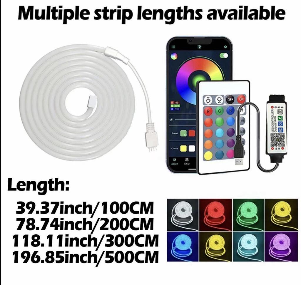 DC5V USB Neon RGB Streifen LED Licht Tuya WiFi Smart Streifenlicht IP67 Wasserdicht RGB DIY Schneidbar Flexibles Band Traum 16 Farben Für Alexa