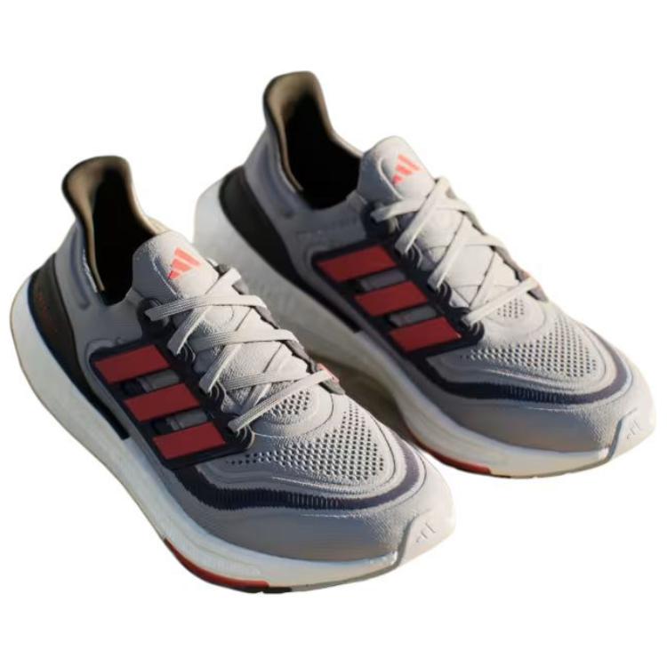 Adidas UltraBoost Light Halo Silver Solar Red Sneakers Unisex Szary Ciemnoniebieski IE3332