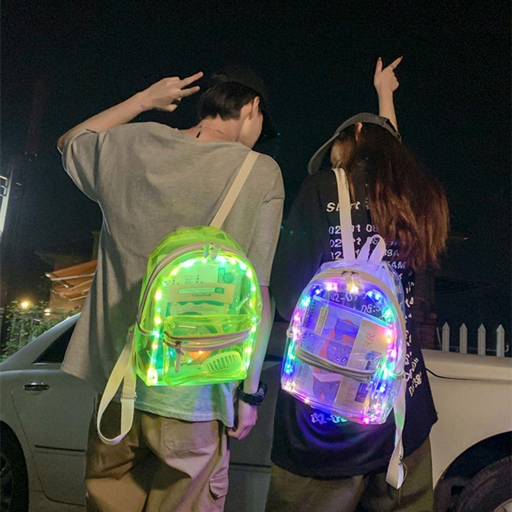 Large Capacity LED Lights Schoolbag Waterproof Luminous Travel Bag  Outdoor